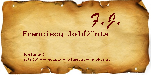 Franciscy Jolánta névjegykártya